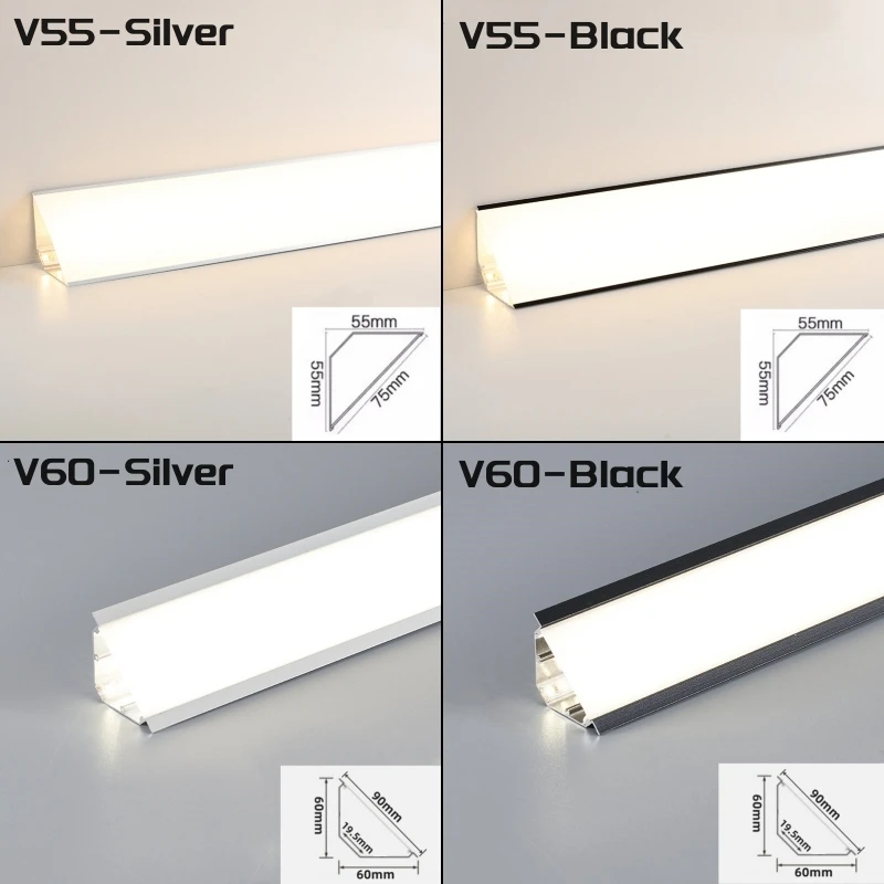 Chesbung aluminium led-profiel, led-aluminium kanaal voor ledstrips Chesbung aluminium led-profiel, led-aluminium kanaal voor ledstrips