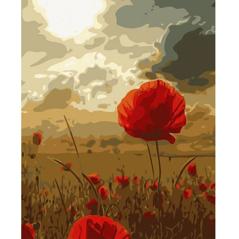 

148662 diy digital oil painting oil painting acrylic flower painting explosion hand-filled landscape painting