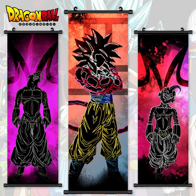 Majin Buu & Goku Dragon Ball Anime Cloth Wall Scroll Room Décor Easy-Hang  Poster