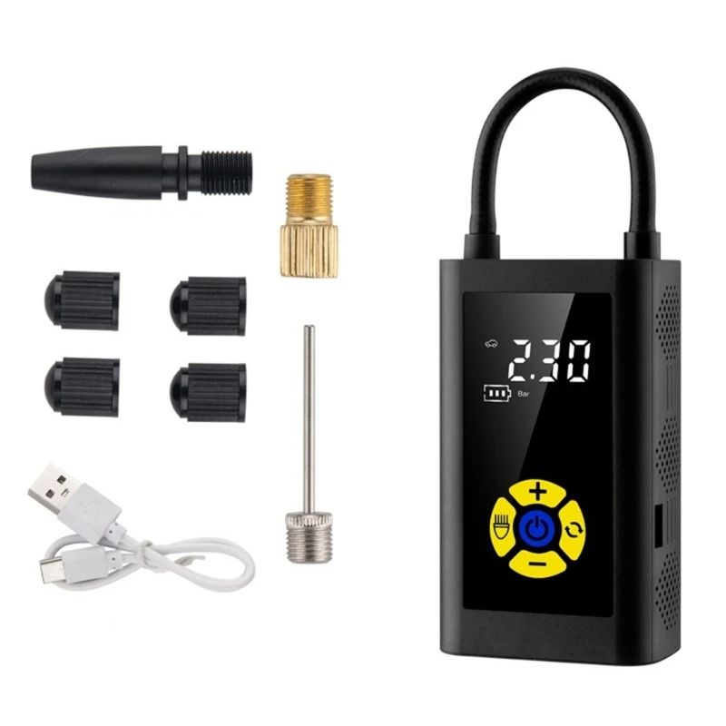 

Portable Air Compressor Electric Car Pump Automatic Motorcycle-Tire Inflator Digital Pressure Gauge Detect with LED Lamp