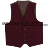 Men's Suits Vests Deep V Neck Simple Herringbone Tweed Slim Fit Single Breasted Business Men's  Waistcoat  For Wedding 3