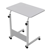Height Adjustable Mobile Table Overbed Desk with Wheels Laptop Tray Stand,60cmWx 40cmDx 87cmH 1