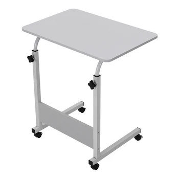 Height Adjustable Mobile Table Overbed Desk with Wheels Laptop Tray Stand,60cmWx 40cmDx 87cmH 1