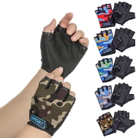 Child Cycling Camouflage Children's Half Finger Bicycle Gloves High Elastic Non-slip Bike Gloves Riding Equipment Accessories 1