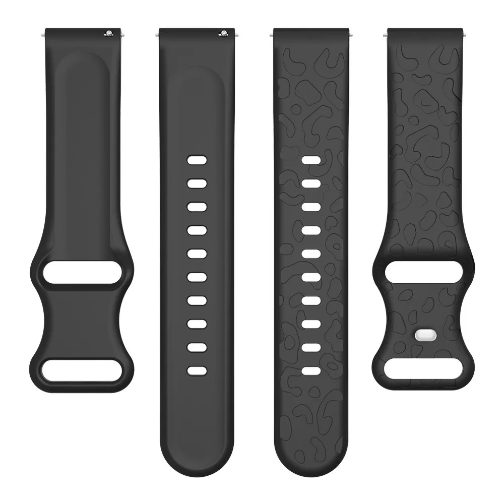 Leopard Engraved Silicone Strap with Connector