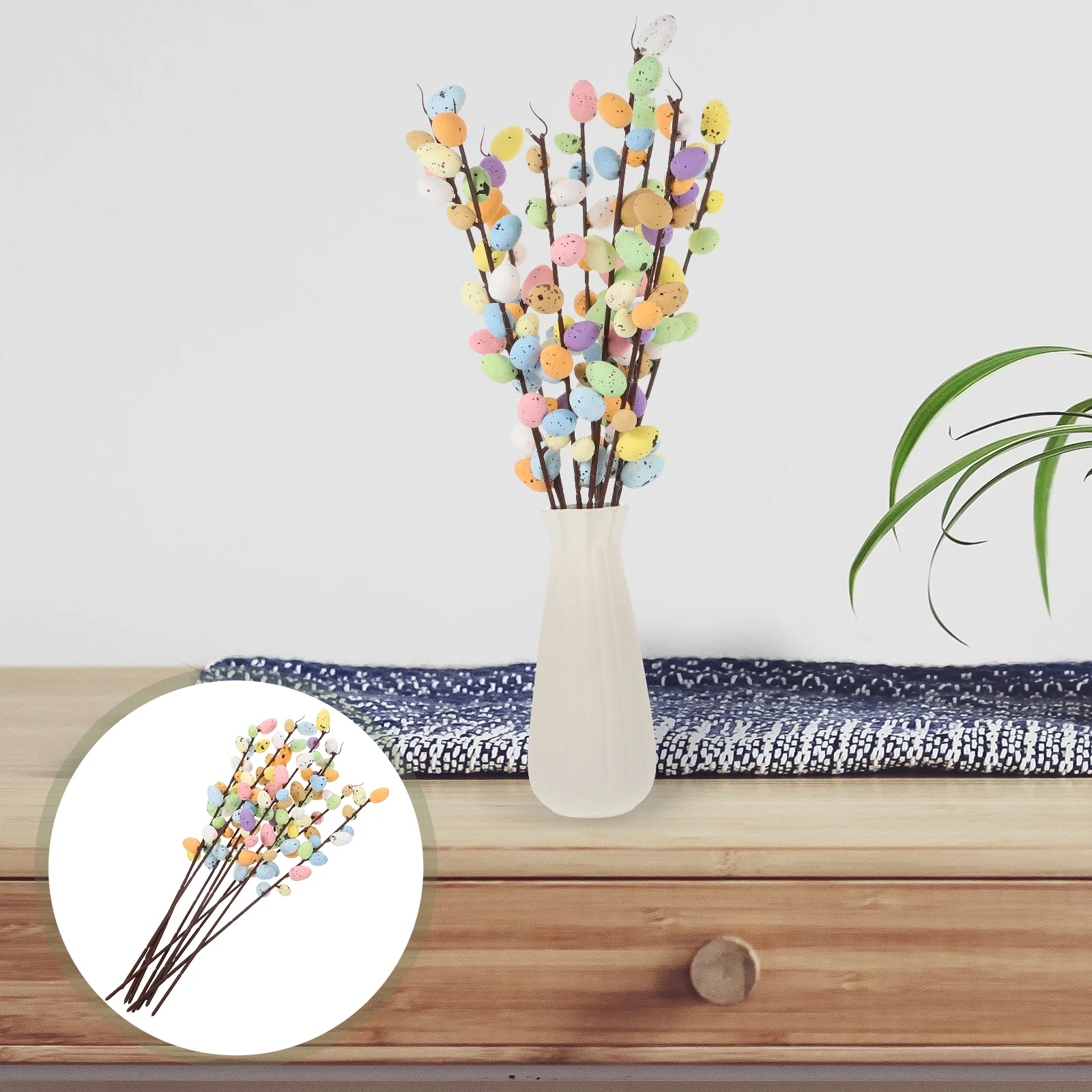 

10 Pcs Easter Branch Artificial Egg Picks Decorative Eggs Plantas Artificiales Decorativas Foam Branches