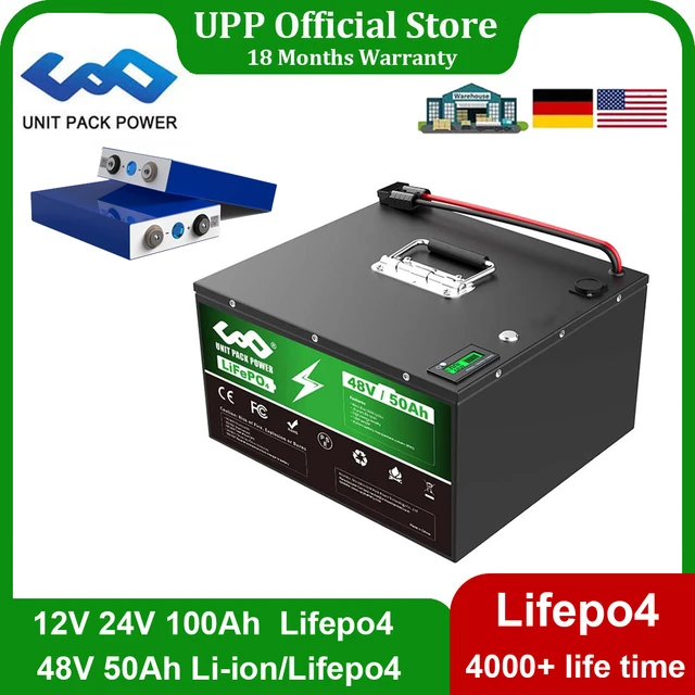 Lifepo4 Batterie 48V 50ah 12V 24V 100ah Lithium Eisen Pack mit BMS für  0-1800W Home