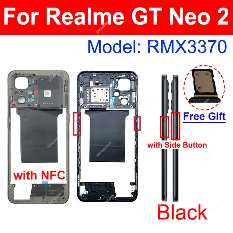 Middle Housing For Realme GT2 GT NEO 2 Neo 3T Middle Frame Housing