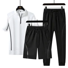 

Leisure Sports Set Men's Summer Trend Tide Rare Set of clothes thin section three-piece male