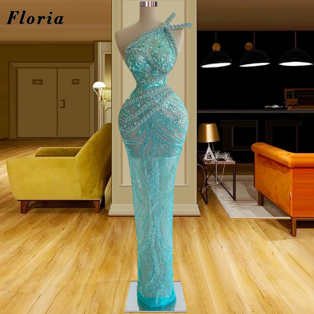 

Вечерние платья Floria под заказ, украшенные бисером, Длинные свадебные платья с блестящими жемчужинами для выпускного вечера, яркие африканские вечерние платья Дубая