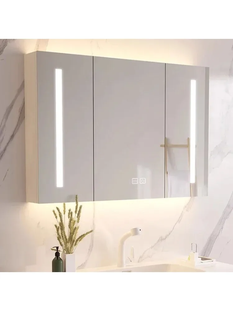 Solid Wood Mirror Cabinets Modern Design Moisture and Rust Prevention Bathroom Cabinets Home Furniture Muebles