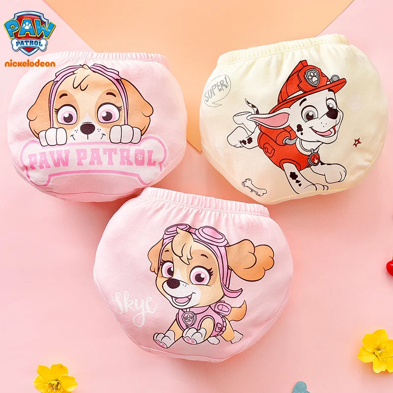 Girls Cotton Underwear 3PCS Paw Patrol Skye Everest Children triangle Panties Baby Short Underpants Briefs