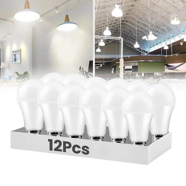 12pcs หลอดไฟ LED E27 AC220V 240V หลอดไฟ Real Power 20W 18W 15W 12W 9W 5W 3W Lampada ห้องนั่งเล่น LED Bombilla 1