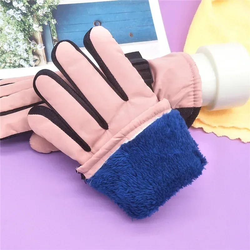 Kids Gloves Waterproof Outdoor Full Finger Thermal Gloves Children Winter Snow Mittens for For 3-13 Years Old Boy Girl