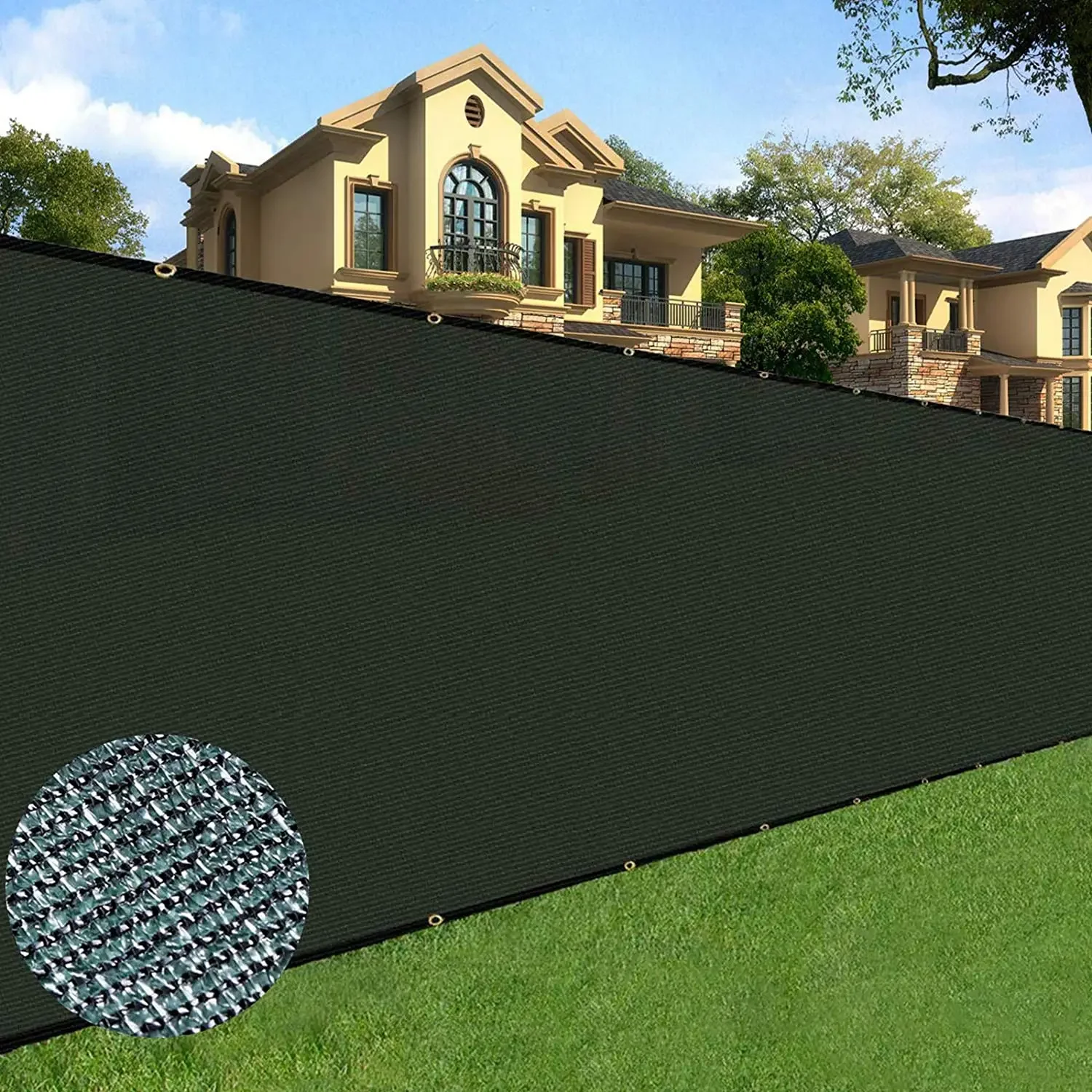 

Green Black color Balcony Fence Screen Shade Nets