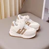 Four Seasons Children's Sneakers Brown Leather Fashion Lightweight Boys Girls Board Shoes 2-6 Years Old Kid Baby Casual Shoes 4