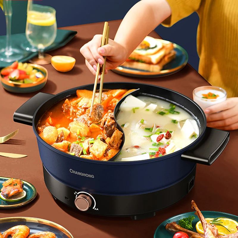 Plug-in Yuanyang electric hot pot multifunctional electric boiling pot household hot pot dormitory large capacity one basin 6
