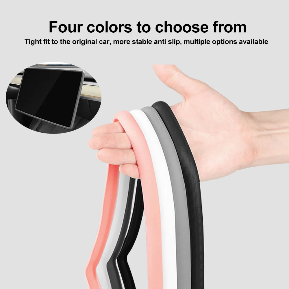 Silicone Protective Trim Cover Accessories Central Control Navigation Screen Protector Frame Car Trim For Tesla Model Y Model 3