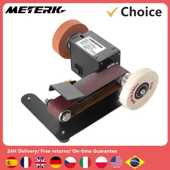 250W Mini Belt Sander Electric Bench Grinder Sanding Machine 7 Speed Small Grinder Sharpener Polisher Machine for Woodworking