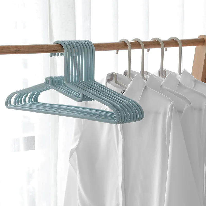 

10PCS Plastic Clothes Hangers Coat Hangers for Clothing Stores Anti-slip Drying Rack Wardrobe Space Saver Clothing Storage Rack