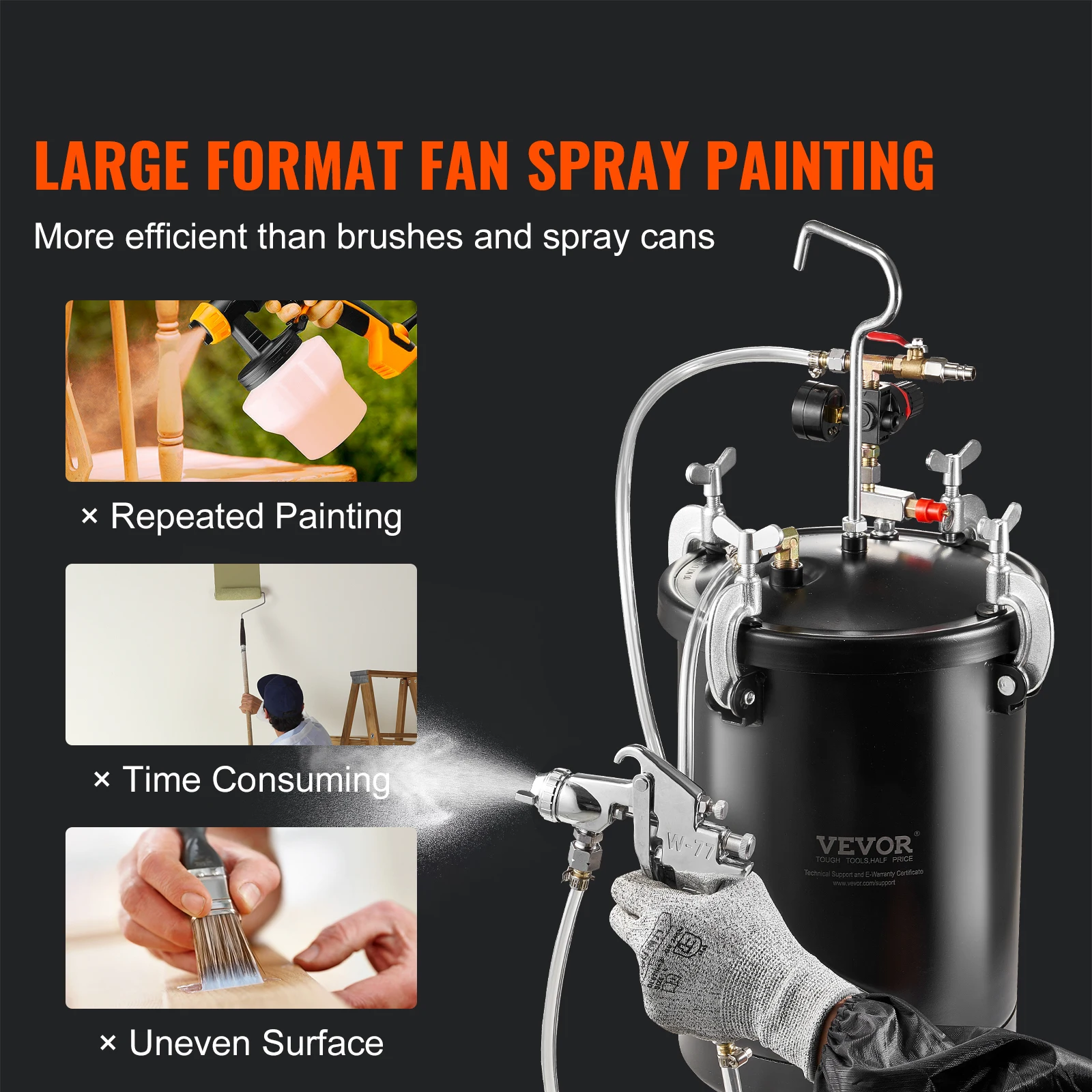Steel Spray Paint Pressure Pot Tank 15L