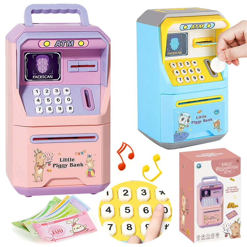 

EBOYU 6913 ATM Piggy Bank for Cash Saving Auto Roll in Monny with Password Keypad & Face Recognition Birthday Gift Toys for Kids
