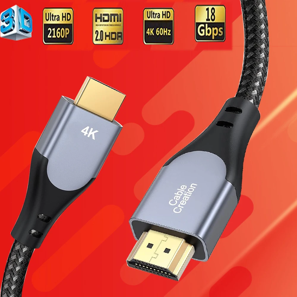 4K 120Hz Braided HDMI Cable with HDR and eARC Support - Available in Multiple Lengths