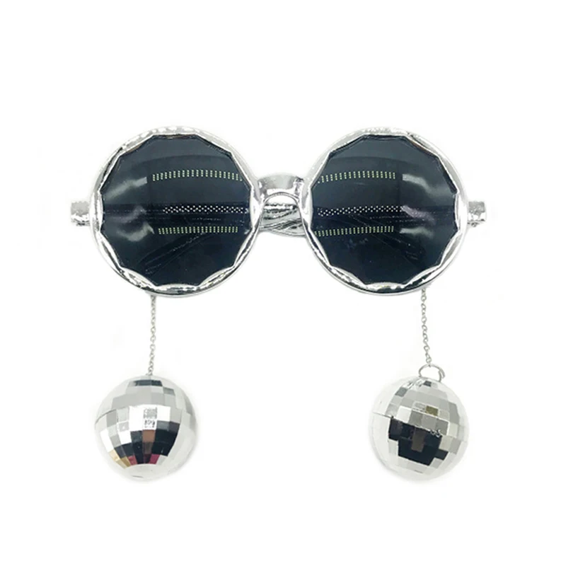 Vintage-Inspired Disco Pendant Mirror Ball Glasses for Retro Theme Parties and Events
