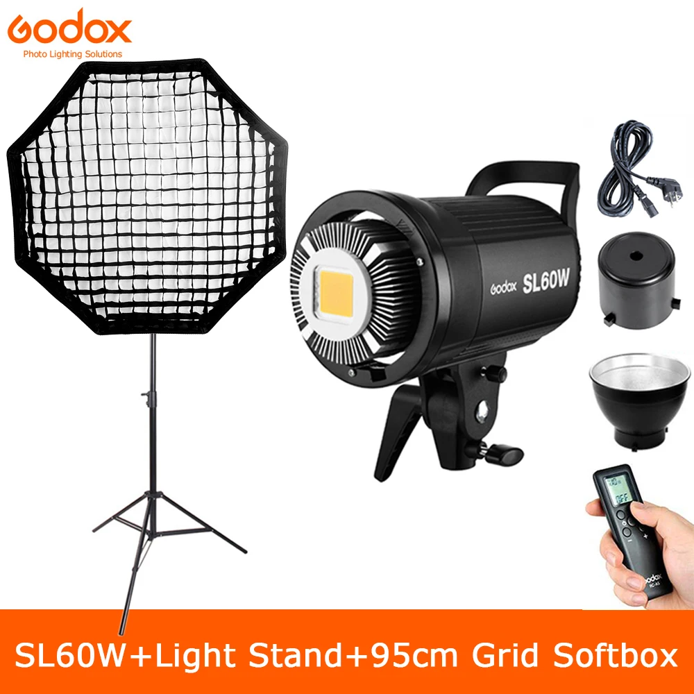 Treppiede 2m Godox sl-60w 5600k LED Studio Video luce Bowens Mount foto lampada 