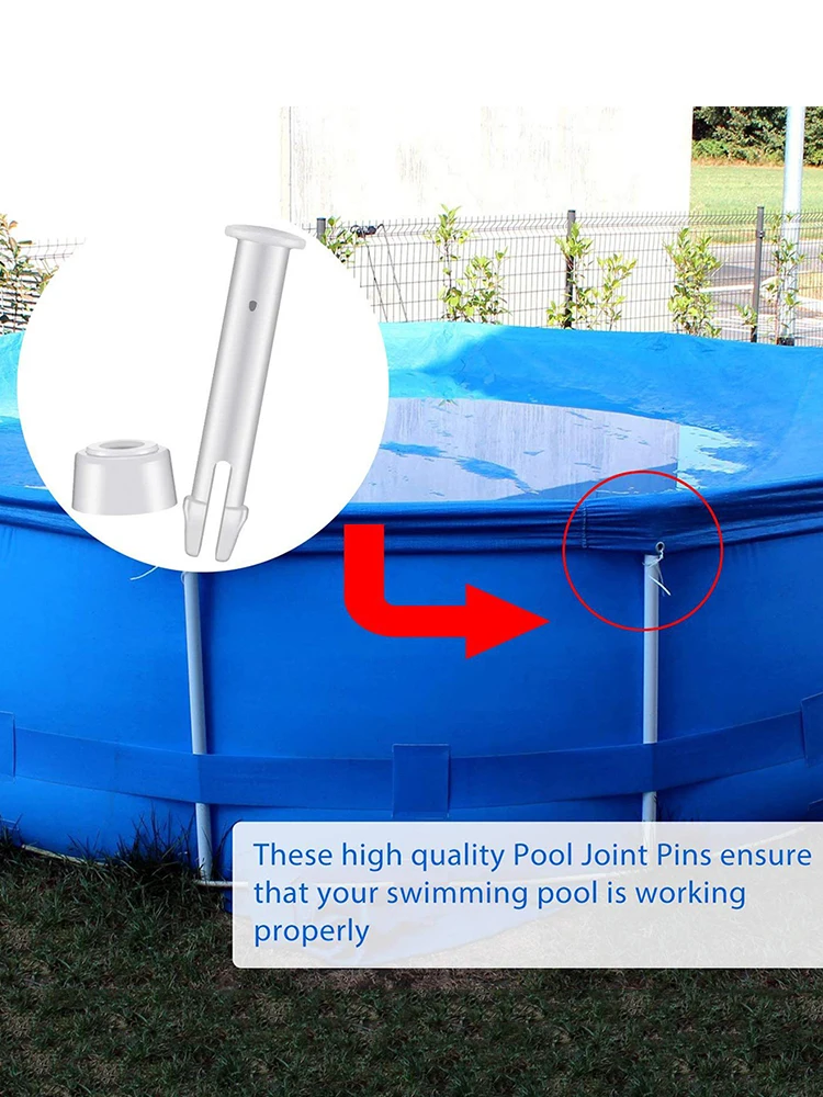 Plastic Pool Joint Pins with Rubber Seals for Round Metal Frame Pools
