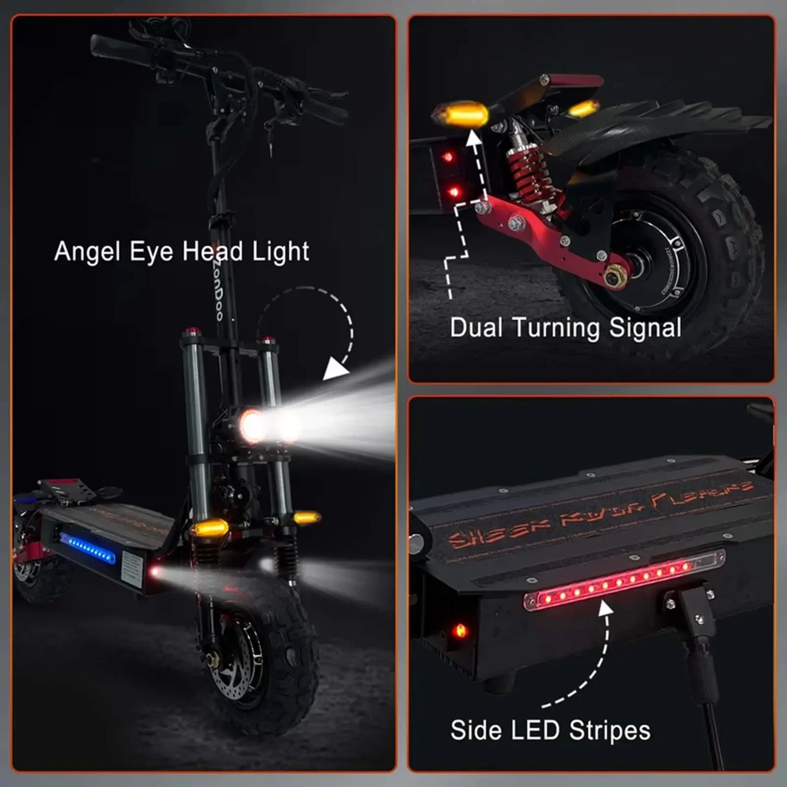Boyueda S3 6000w 60v 38ah electric scooter dual motor removable seat hydraulic shock absorption 11 inch off-road tyre escooter electric scooter
