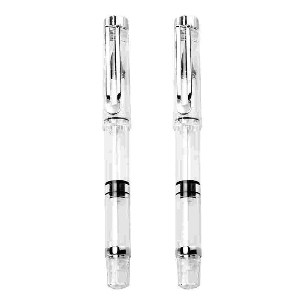 

2 Pcs Fountain Pen Brush Pens for Kids Water Color Watercolor Student Stationery Plastic Coloring Calligraphy Nylon Hair Child