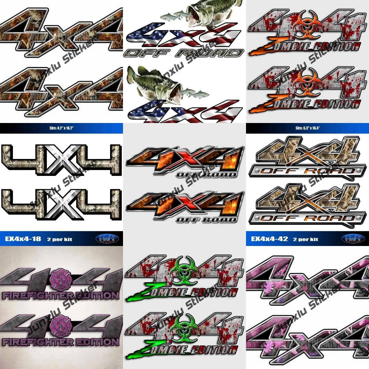 

2PCS 4x4 Offroad Fishing Decals Truck Side Decals In Chameleon Camo Green Decals ZOMBIE EDITION Flaming Skull Camo Decal Zombie