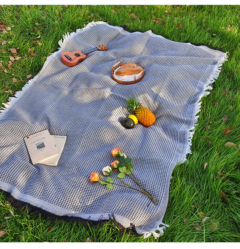 Linen Picnic Mat & Tablecloth – Multipurpose Camping Blanket, Outdoor Picnic Mat, Car Trunk Mat for Travel & Outings