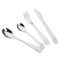 1pcs/1set Baby Teaspoon Spoon Food Feeding Fork Knife Utensils Set Stainless Steel Kids Learning Eating Habit Children Tableware 1