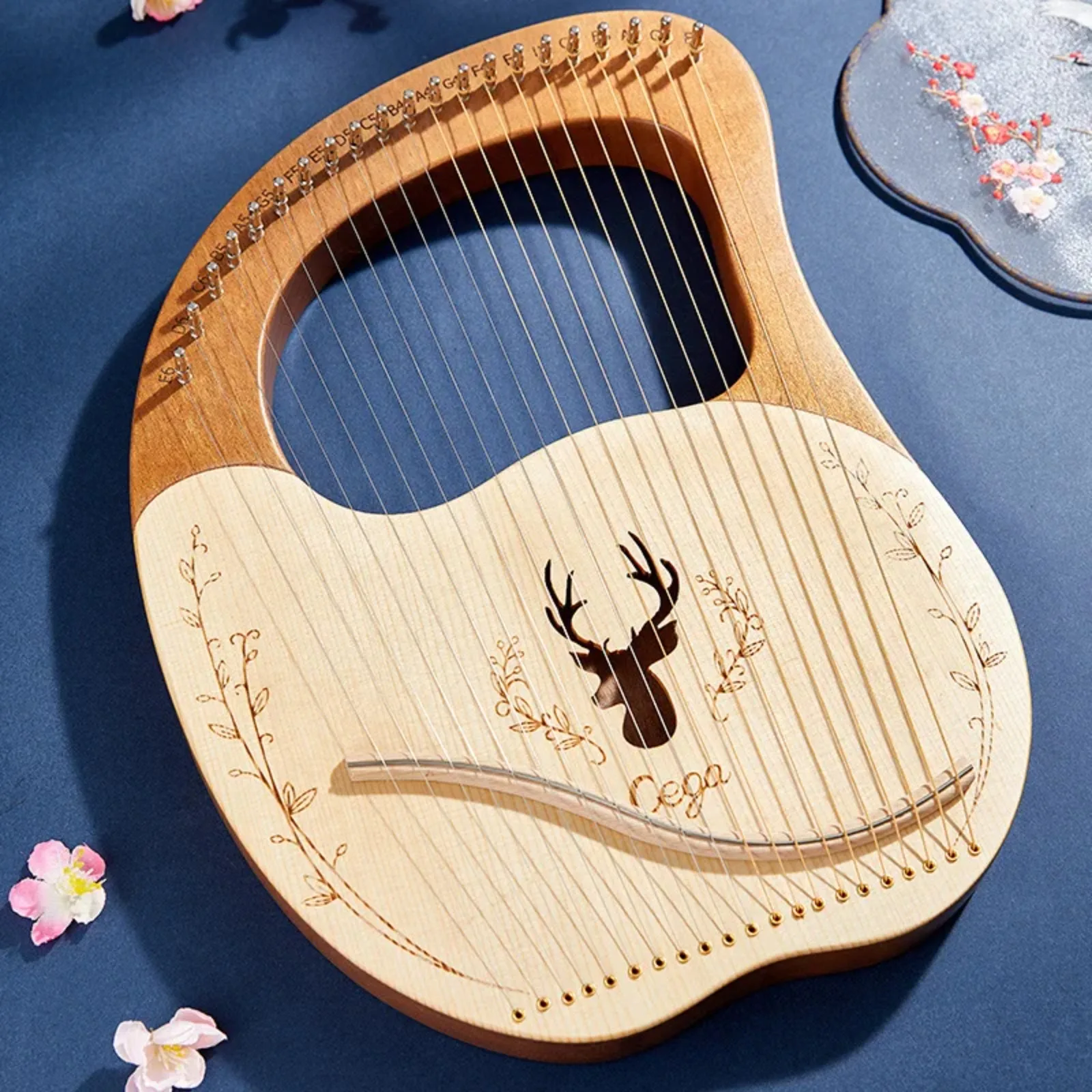 10/16/19/21/24 Strings Piano Harp Lyre Mahogany Stringed Musical Instrument Tuning Wrench Spare Strings