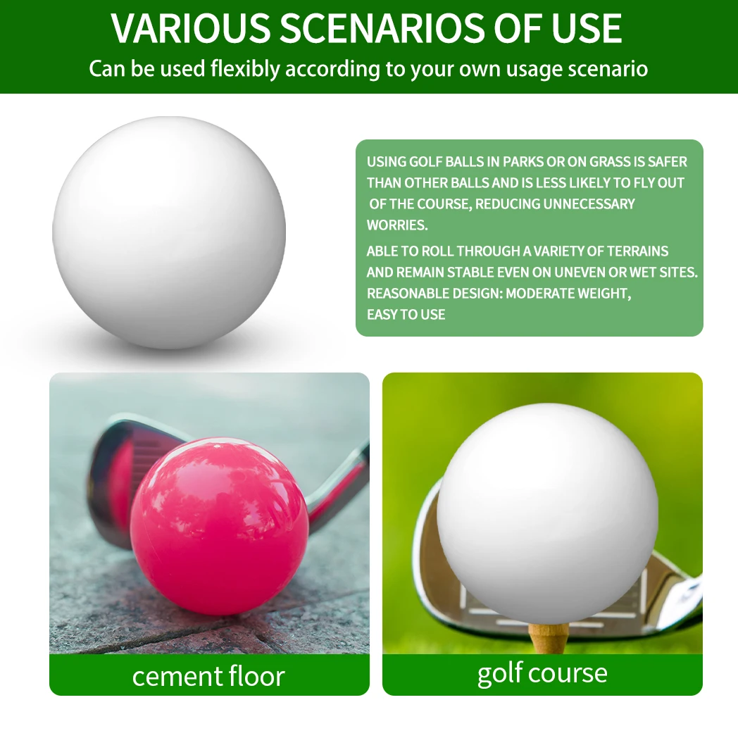 Golf Balls Outdoor Park Golf Balls Durable Multicolor 6cm 2.3 in
