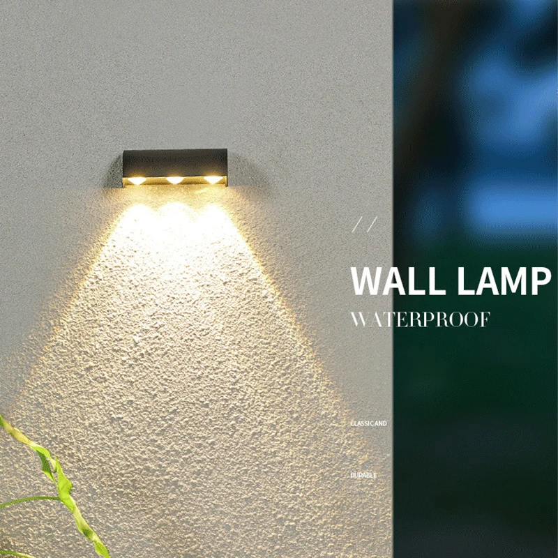 Modern Light Luxury LED Wall Lamp IP65 Waterproof Outdoor Sconce Aluminum Courtyard Exterior Wall AC85-265V Outdoor Wall Lamp
