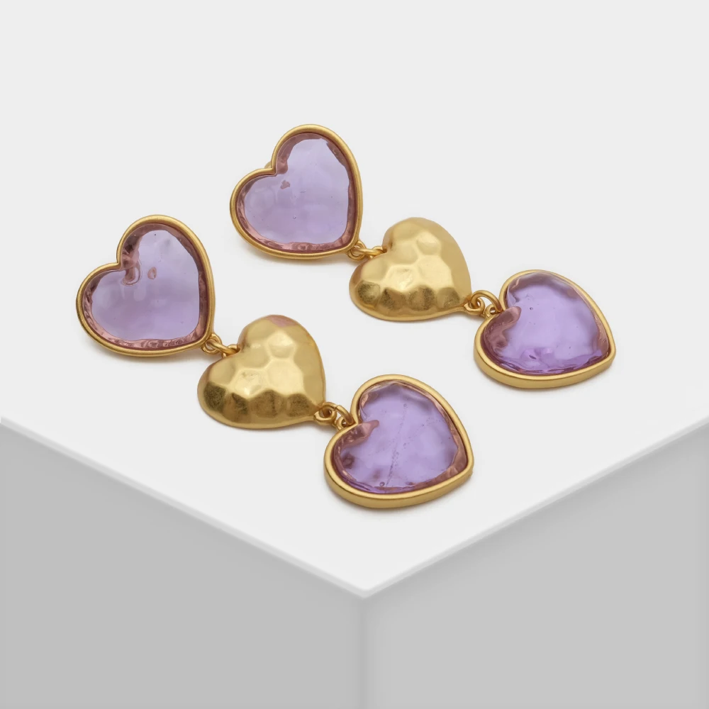 

Amorita Heart Design Colorful Drop Earring