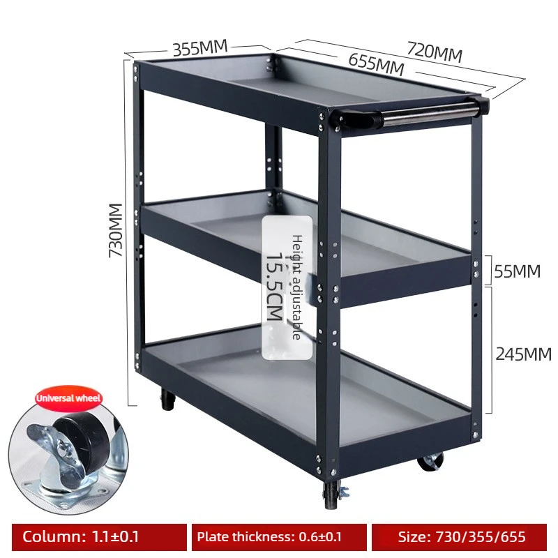 기계 공작소 도구 카트, 바퀴 달린 공구 트롤리, 공구함 캐비닛 정리함, 차고 작업대 랙 액세서리