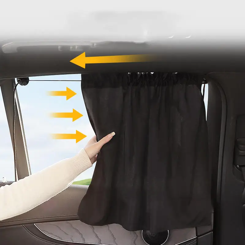 Car Sun Shade Curtains Side Window Sunshade Summer Sun Protection Light/UV Blocking Auto Privacy Blind Curtain