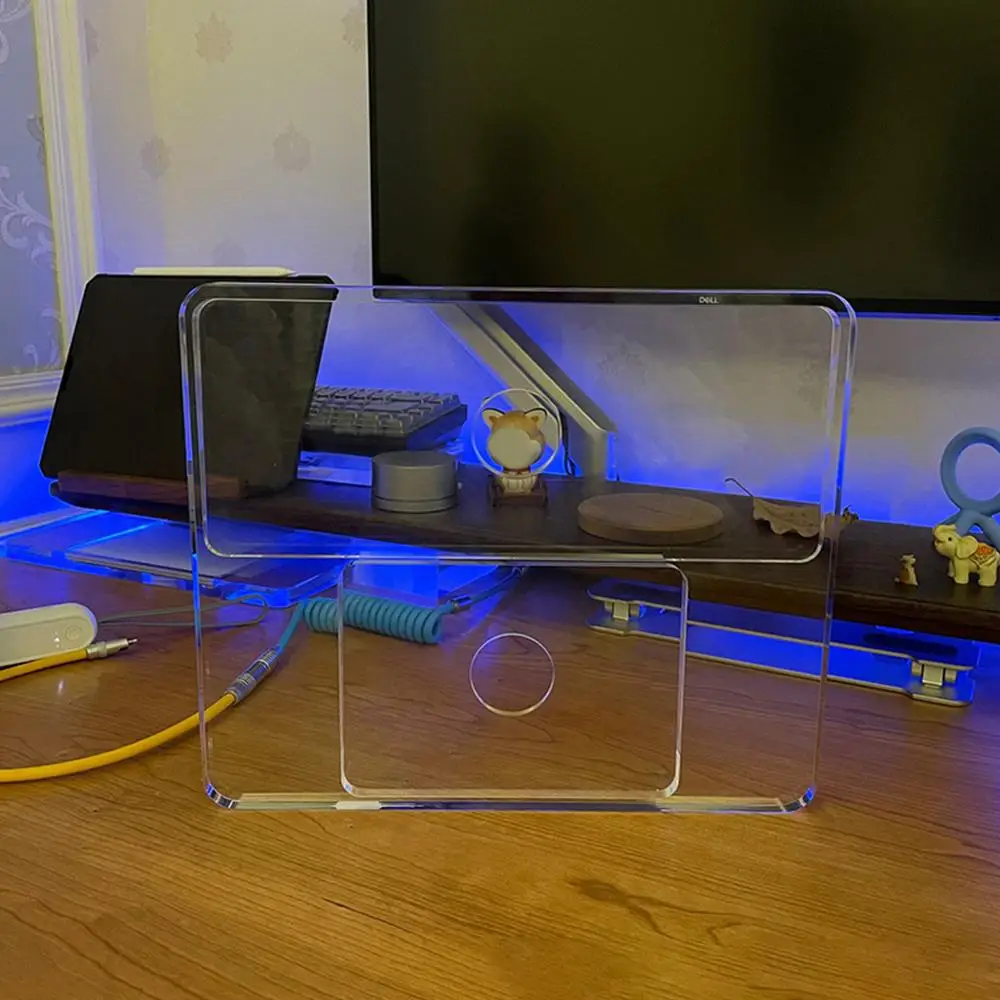 Resto de Pulso Bandeja Acrílica Transparente para Apple Magic Keyboard Trackpad Stand id Support Pad em 1 - Imagem 5