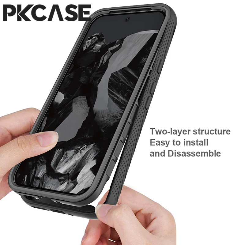 PKCASE 3-in-1 Transparent Hybrid Armor Shockproof Protective Case