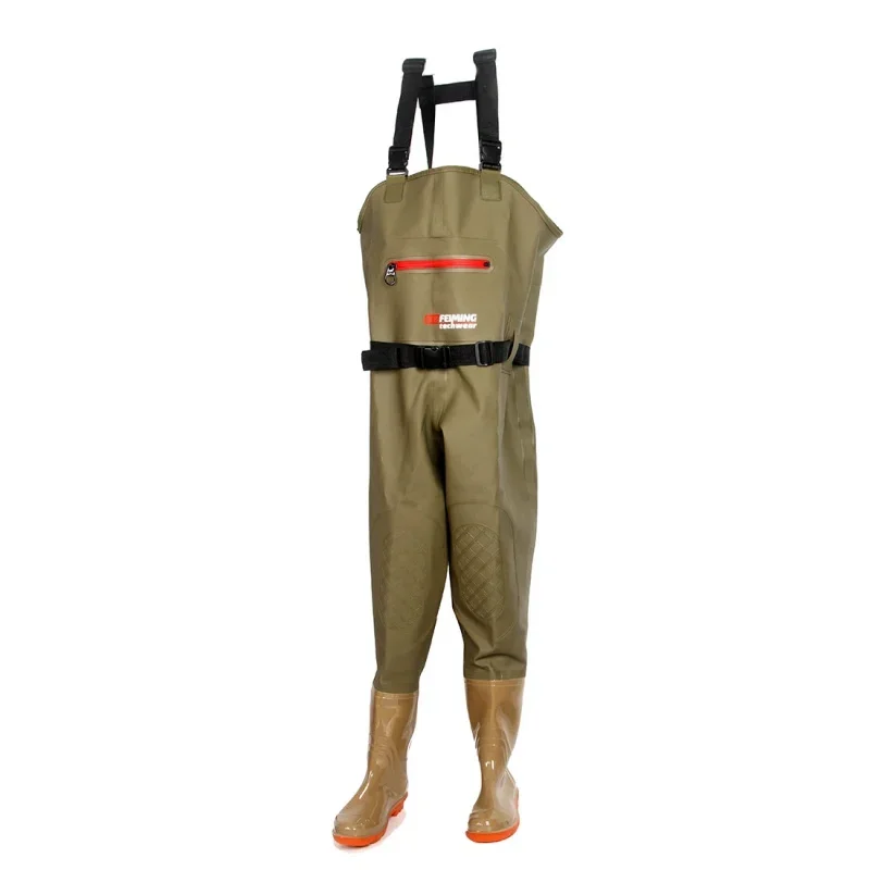 Light Weight 3KG PVC Men Lure Fishing Overalls With Boots Waterproof Adult Women Chest Waders Pants Gear Black Set