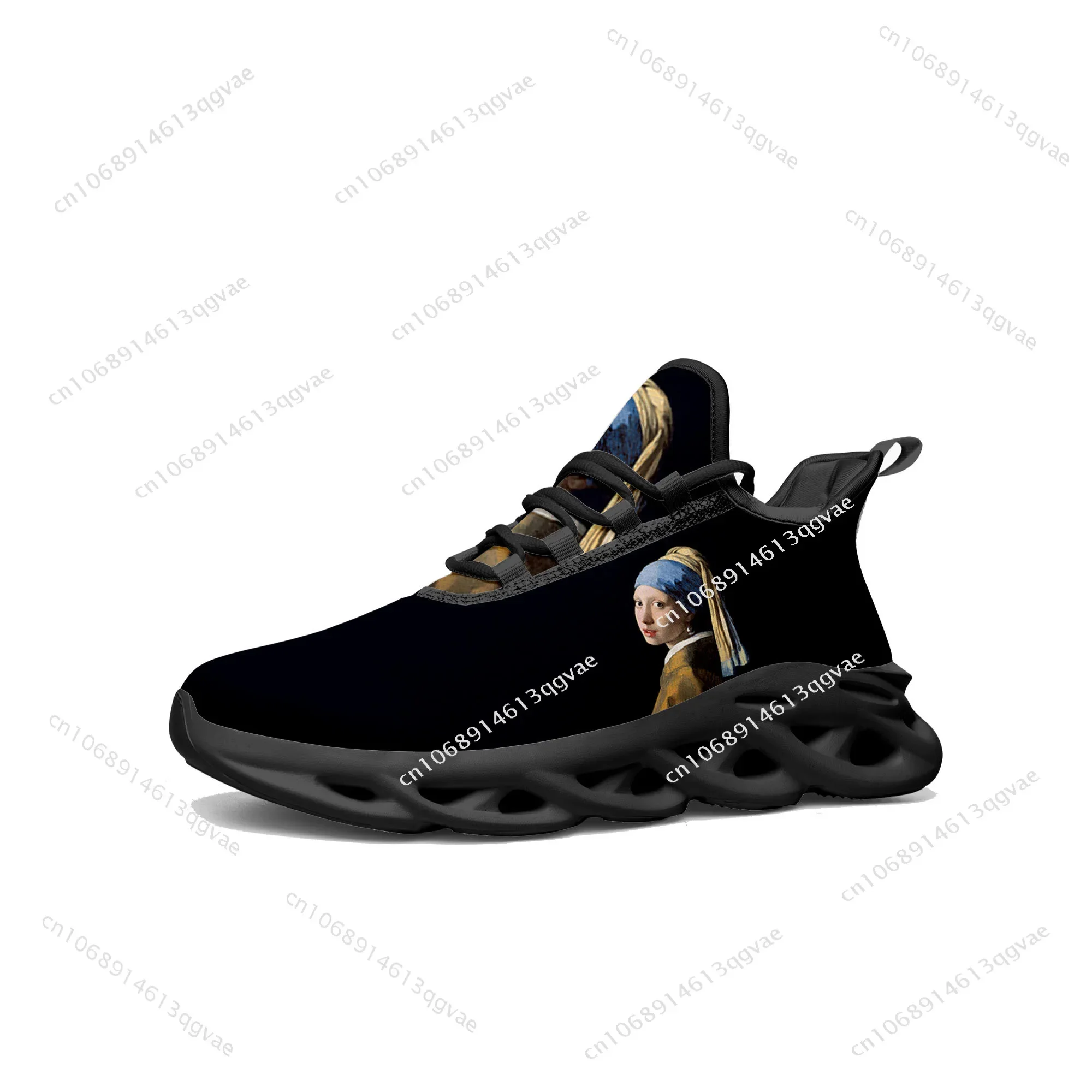 

Girl with a Pearl Earring Flats Sneakers Mens Womens Sports Running Shoes High Quality Sneaker Custom Shoe Lace Up Mesh Footwear