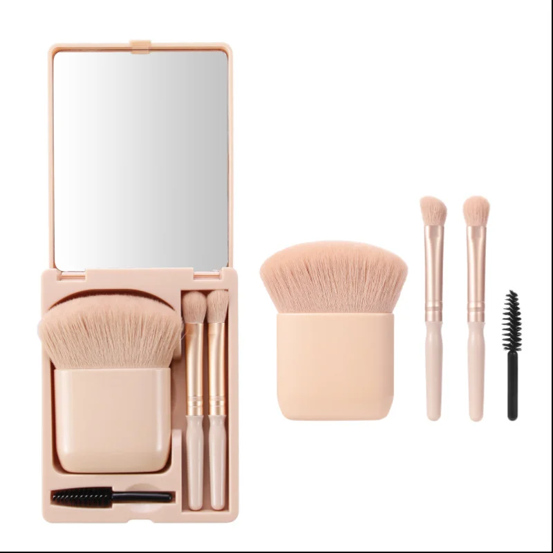 

Makeup Brush Travel Outfit Beauty Brush Big Paint Version New Mirror Box Eye Details Four Piece Makeup Tools