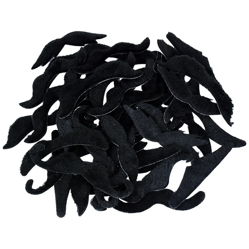 Description Picture 2 of item48PCS Black Fake Moustache Funny Beard Wedding Birthday Party Performance Photobooth Props Halloween Costume Cosplay Mustache