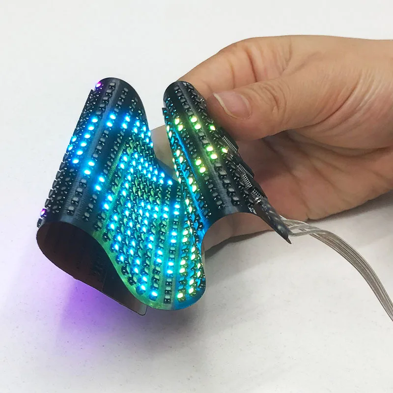 RGB Flexible Display Color Screen LED Module Strip Light App Bluetooth DIY Hat Clothes Bag Shoes Word Scroll Matrix Screen mini led light glow light ambient light