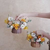 Waterproof Woven Flower Basket Storage Basket with Handle Handmade Multi-functional Perfect Gifts Rattan for Home Wedding Decor 2