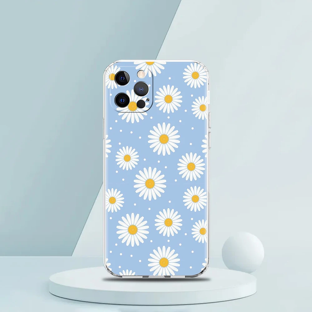 Fashion Fresh Little Daisy Flower Transparent Phone Case